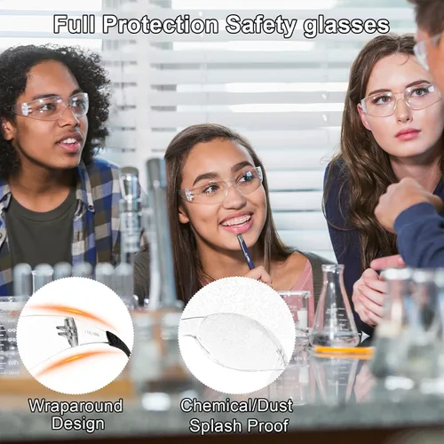 Miniatura 6 de Gafas de seguridad ANSI Z87.1 transparentes a granel de 36 unidades, gafas de seguridad para hombres y mujeres, resistentes a arañazos e impactos