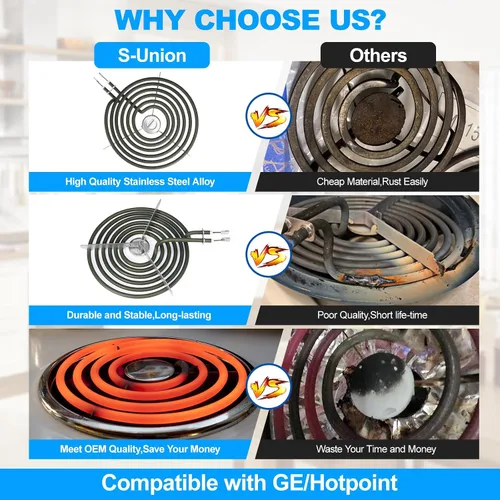 Miniatura 4 de Actualizado WB30M1 WB30M2 Quemadores de estufa eléctrica de reemplazo para GE Hotpoint, quemador de estufa eléctrica para estufa de gama completa
