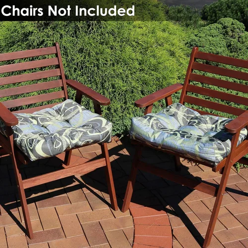 Miniatura 9 de Sunnydaze 20-Inch Square Tufted Indoor or Outdoor Patio Cushions - Modern Jazz - Six 2-Piece Pillow Sets