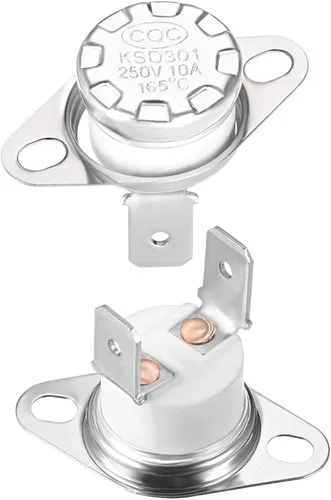 Miniatura 15 de uxcell KSD301 Termostato 266.0 °F/266°F 10A Normalmente Cerrado N.C Ajuste Snap Disc Interruptor de temperatura para microondas, horno, cafetera 2