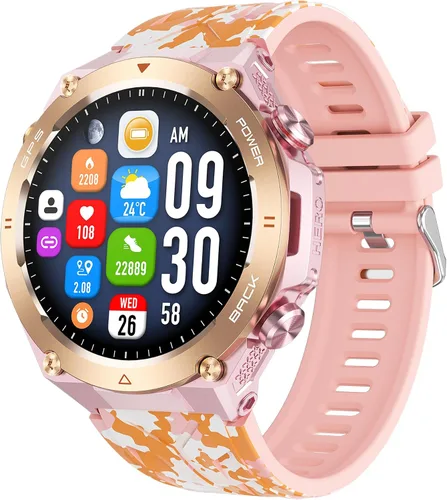 Miniatura 10 de Yihou ABC - Reloj inteligente de seguimiento GPS para hombre, senderismo, correr, resistente, militar, con marca/respuesta de llamada, brújula