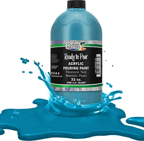 Miniatura 21 de Pouring Masters Royal Blue Metallic Pearl - Pintura acrílica para verter lista para verter – Pintura acrílica líquida premezclada de 32 onzas