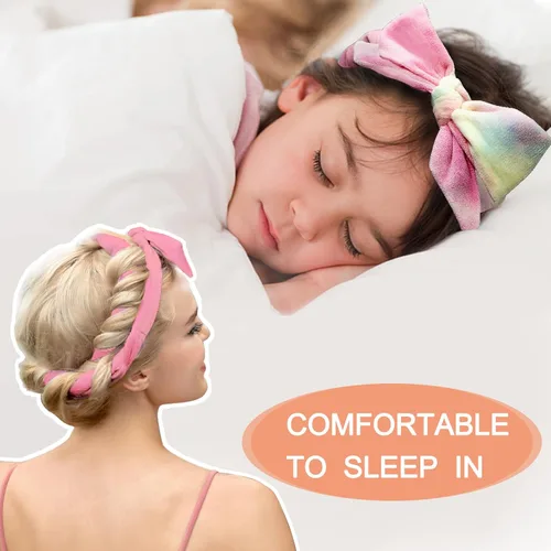 Miniatura 2 de Diadema rizadora extra larga sin calor durante la noche para cabello largo, sin rizadores de calor para dormir (caja de regalo rosa)