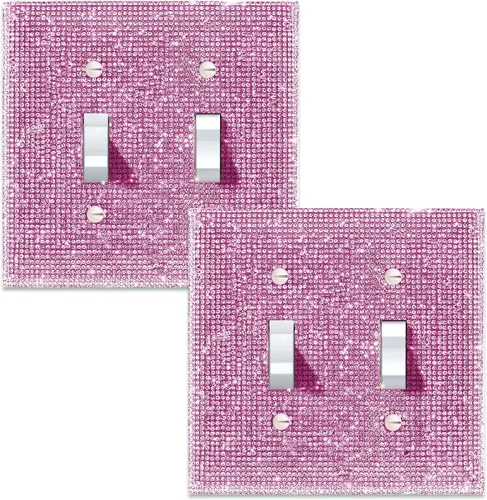 Miniatura 27 de 1 funda para interruptor de luz brillante – Cubierta de placa de interruptor con purpurina dorada con diamantes de imitación 2.2 lbs-2-Oro