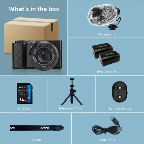 Miniatura 3 de ORDRO Cámaras digitales 5K para fotografía – Cámara creadora de contenido de viaje de 64 MP con zoom óptico 12X y cámara de vlogging de YouTube