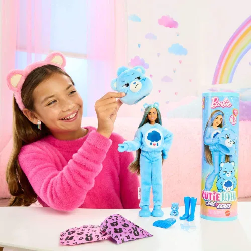Miniatura 2 de Barbie Cutie Reveal Care Bears Series - Muñeca y accesorios con disfraz de Oso Gruñón y 10 sorpresas, incluyendo cambio de color y Mini Oso
