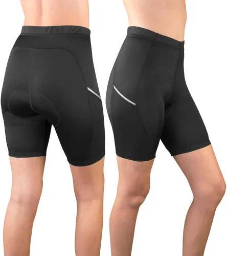 Miniatura 4 de Aero Tech Luna - Pantalones cortos de ciclismo acolchados para mujer con bolsillo reflectante