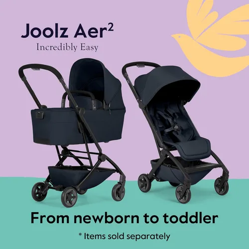 Miniatura 5 de Joolz Aer2 Cochecito de viaje ligero para bebé y niño pequeño – Cochecito plegable ultracompacto con una sola mano, asiento reclinable, toldo UPF