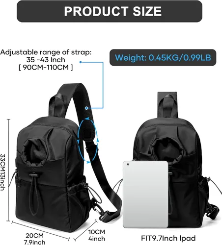 Miniatura 4 de SEAFEW Mochilas tipo bandolera tácticas, Negro, Pequeño, Casual
