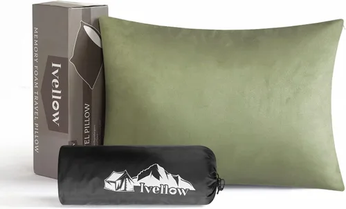 Miniatura 8 de Almohada de viaje de espuma viscoelástica Ivellow - Compacta, ligera, transpirable y hipoalergénica - Adultos y niños - Camping, senderismo, viajes