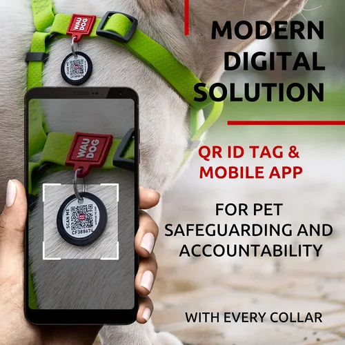 Miniatura 6 de WAUDOG Arnés impermeable para perro resistente, ajustable para perros grandes, pequeños y medianos, cierres de metal duraderos, placa para perro QR