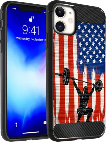 Miniatura 11 de CasesOnDeck - Funda compatible con Apple iPhone 11 / iPhone XI (2019) de 6.1 pulgadas, funda delgada de fibra de carbono TPU para acentuar arañazos