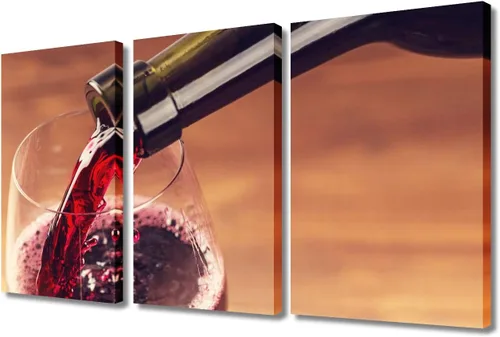 Miniatura 112 de Obra de arte para paredes del hogar, 3 paneles de letras de vino tinto, pinturas de corcho, impresiones HD, arte de pared de corcho de vino sobre