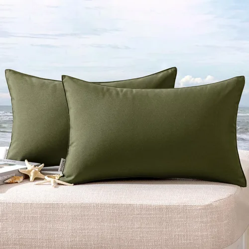Miniatura 31 de MIULEE - Juego de 2 fundas de almohadas decorativas para exteriores, impermeables, cuadradas, para jardín, para cenador de primavera, tienda de Negro