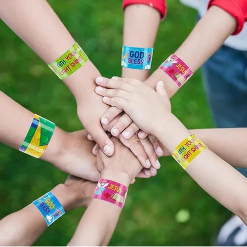 Miniatura 6 de Frienda 40 pulseras cristianas religiosas con versículos bíblicos para VBS Jesús Love You, pulseras inspiradoras motivacionales de natividad