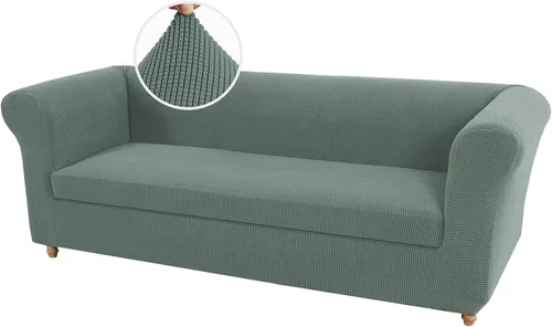 Miniatura 18 de UNBBRRL Funda de sofá Chesterfield de jacquard elástico, fundas de cojín gruesas para sofá, protector de muebles para sala de estar