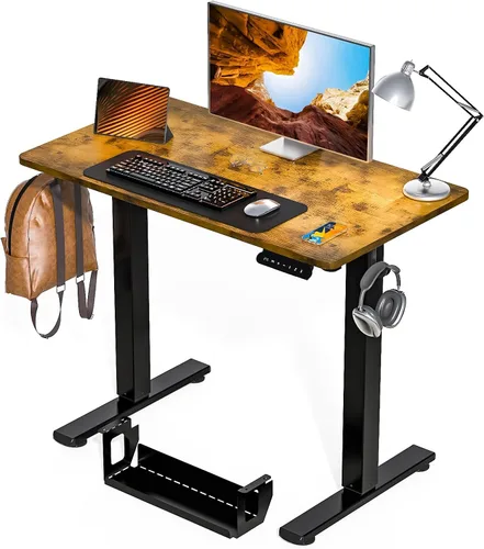 Miniatura 13 de Kingant Escritorio de pie con altura ajustable pequeño, escritorios eléctricos de pie [32 x 24 pulgadas] - Escritorios ergonómicos de pie y sentado