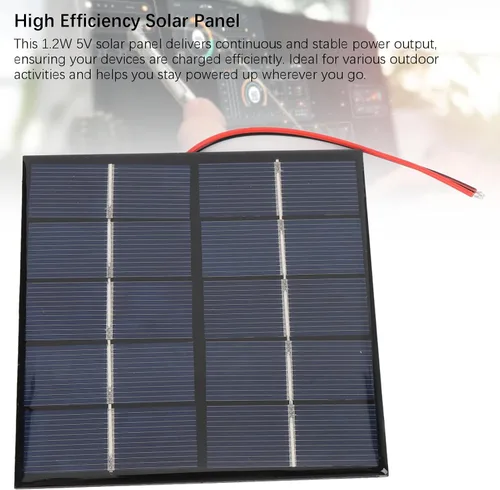 Miniatura 6 de Panel solar de 1.2 W 5 V, cargador solar portátil de polisilicio con cable electrónico, para teléfono, tableta, cámara al aire libre DIY