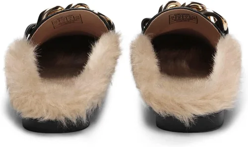 Miniatura 4 de DREAM PAIRS Mules para mujer, zapatos planos, cómodos, sin cordones, con puntera cerrada, mocasines con cadena sin espalda para mujer