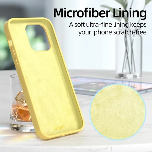 Miniatura 13 de Funda para iPhone 14 Pro Max, funda de silicona líquida, forro de microfibra suave antiarañazos, [protección de cuerpo completo de grado militar]
