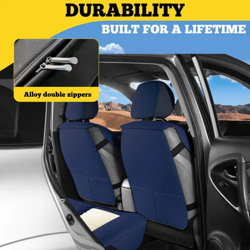 Miniatura 4 de LINGVIDO - Funda universal para asiento de automóvil, transpirable e impermeable, de piel sintética, para autos, SUV, sedán