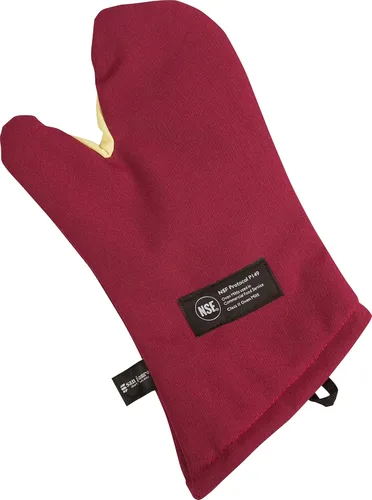 Miniatura 3 de San Jamar KT0215 Kool-Tek Manopla de protección para horno para temperatura convencional Nomex, 15" de longitud, rojo