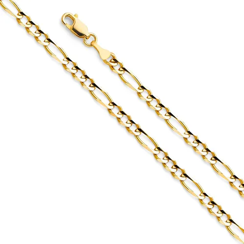 Miniatura 2 de Wellingsale Cadenas Figaro de oro macizo de 14 quilates (opciones seleccionadas)
