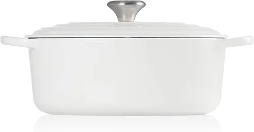 Miniatura 4 de Le Creuset Horno Holandés Ovalado Signature de Hierro Fundido Esmaltado, 5 qt., Blanco