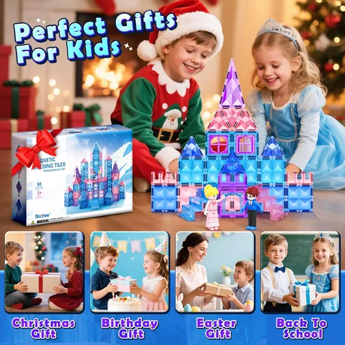Miniatura 7 de Soyee Bloques de Construcción Magnéticos de Diamante - Juguetes de Princesa para Niñas y Niños de 3-8 Años - Regalo de Cumpleaños y Navidad