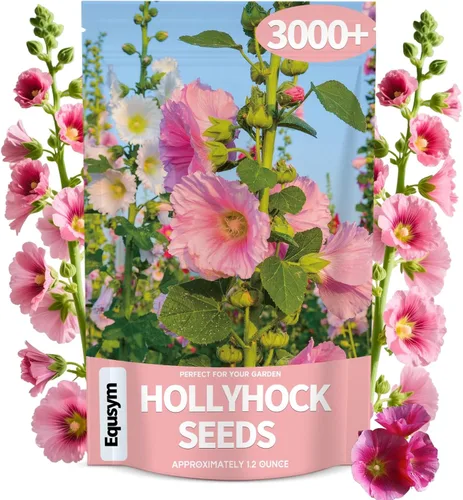 Semillas de Malva Real 3000+ Paquete a Granel - Flores Perennes de Colores Variados, Atrae Polinizadores, Fácil de Cultivar, Plantas Altas de Jardín