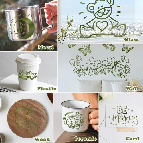 Miniatura 3 de VINYL FROG Rollo de vinilo adhesivo verde oliva de 12 pulgadas x 10 pies, vinilo verde oliva para manualidades, vinilo permanente verde mate
