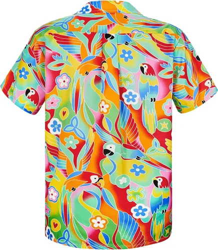 Miniatura 15 de Camisa hawaiana para hombre, con estampado floral, cómoda, con botones, casual, manga corta, ropa de playa para hombre