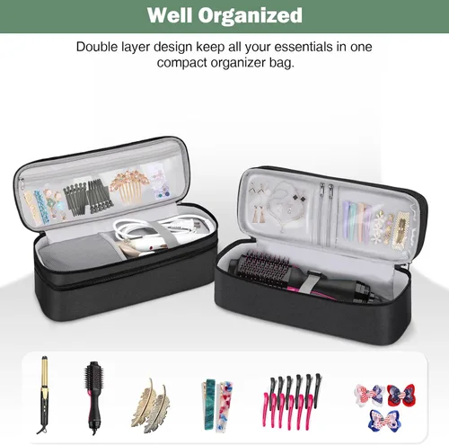 Miniatura 3 de SITHON Estuche de transporte de viaje de doble capa para Shark FlexStyle/SmoothStyle, bolsa organizadora de almacenamiento resistente al agua
