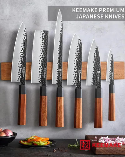 Miniatura 7 de Cuchillo de chef japonés KEEMAKE Gyuto - Cuchillo de cocina profesional de 8 pulgadas con hoja de acero de alto carbono 440C, cuchillos de corte