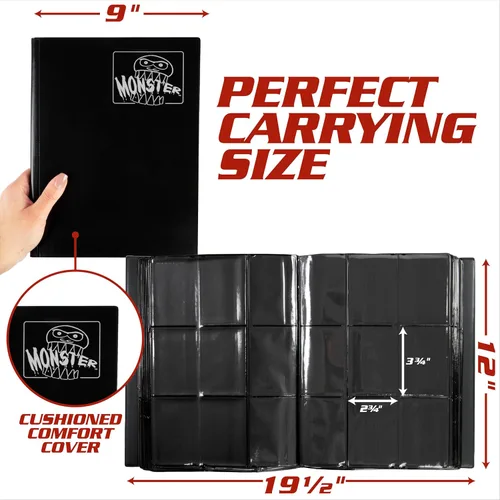 Miniatura 3 de Monster Mega XL - Álbum de tarjetas coleccionables de 9 bolsillos, dos veces más grueso que la carpeta original de Monster con 40 páginas, capacidad