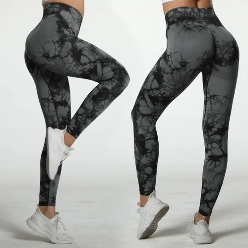 Miniatura 5 de MOHUACHI Leggings acanalados sin costuras de cintura alta para mujer, pantalones de yoga para gimnasio y yoga