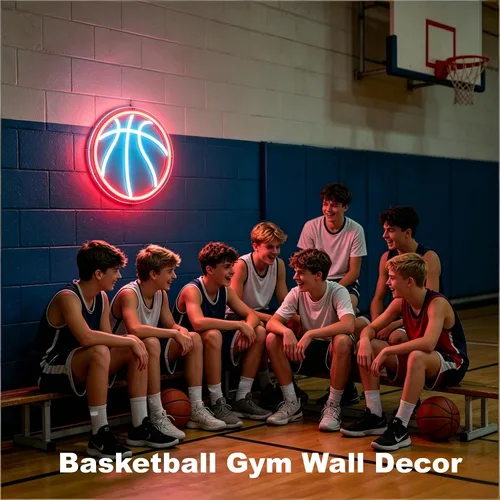 Miniatura 4 de Letrero de neón de baloncesto, luz LED de neón regulable de 12 pulgadas, alimentada por USB, decoración de pared de neón deportiva estética
