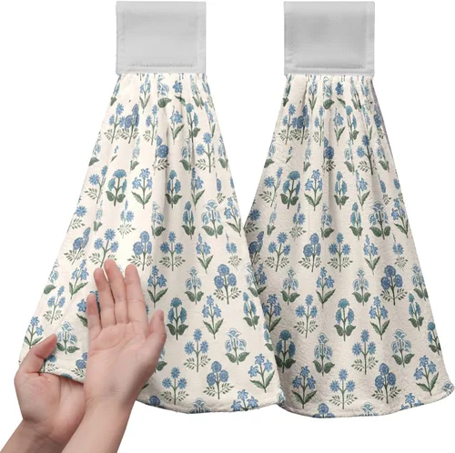 Miniatura 61 de America Stars - Juego de 2 toallas de cocina azules con lazo para colgar, patrióticas para colgar el 4 de julio, juego de 2 toallas de mano