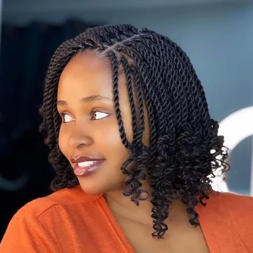 Miniatura 36 de Leeven Cabello de Ganchillo Rizado Senegalés de 12 Pulgadas, 8 Paquetes Trenzas de Ganchillo Cortas Ombre Marrón, Trenzas Havana Pequeñas #T30
