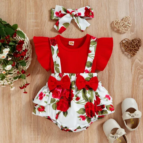 Miniatura 35 de Mubineo Ropa de verano para bebé niña, sin mangas, encaje floral, vestido de mameluco para recién nacido