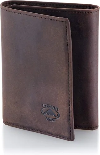 Miniatura 38 de Stealth Mode Cartera de cuero triple RFID para hombres con soporte de identificación abatible (negro)