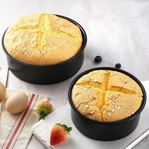 Miniatura 2 de Juego de 2 moldes para pasteles de 5 pulgadas, diseño sin costuras de aluminio antiadherente a prueba de fugas Seamless one-piece prevents;premium