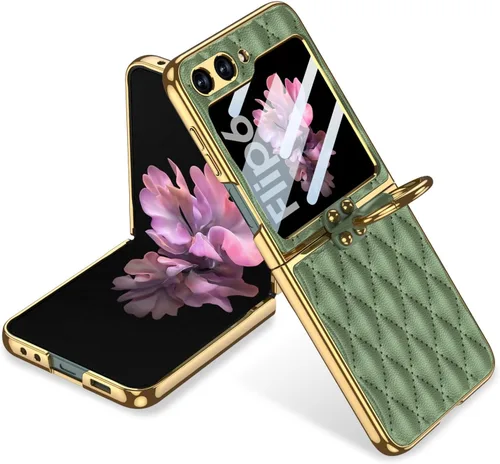 Miniatura 14 de SHIEID Z Flip 5 - Funda para Samsung Galaxy Z Flip 5 con anillo para teléfono, forro de esponja y diseño en forma de diamante para Samsung Galaxy Z