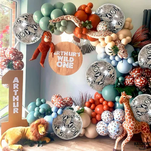 Miniatura 4 de KatchOn, Globos de serpiente para decoraciones de fiesta de serpientes, grandes de 22 pulgadas, paquete de 6, globos redondos 4D con estampado