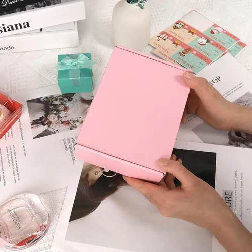 Miniatura 6 de Paquete de 30 cajas de envío pequeñas de 6 x 4 x 1.6 pulgadas, cajas de cartón corrugado rosa para embalaje, envío y correo para pequeñas empresas