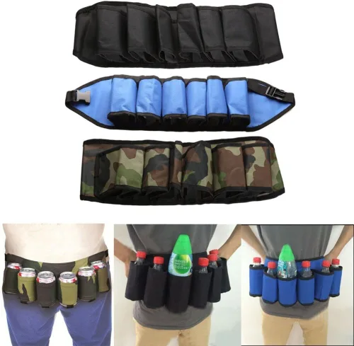 Miniatura 4 de BlueSunshine - Cinturón para latas de cerveza y refrescos, con capacidad para 6 latas, perfecto para fiestas, picnics, camping, senderismo y regalo