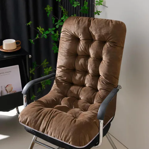 Cojín para silla de oficina, cojín de asiento de felpa con respaldo de apoyo, cojines de escritorio para silla de jugador, silla mecedora reclinable