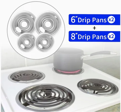 Miniatura 7 de WB31M15 y WB31M16 - Sartenes de goteo Reemplazo compatible para GE/Hotpoint. Cubiertas para quemadores de estufas eléctricas generales y sartenes