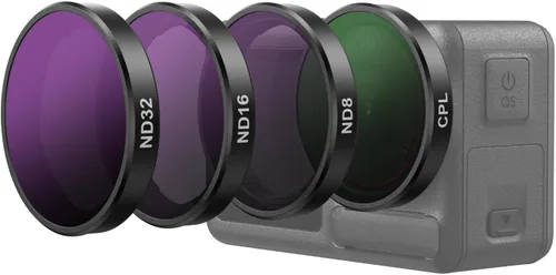TELESIN Kit de filtro de lente para DJI Osmo Action 3 Action 4 Action 5 Pro, 4 unidades CPL polarizantes ND8 ND16 ND32 densidad neutra HD Ultra Thin