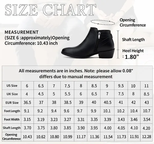Miniatura 6 de VEPOSE botas al tobillo para mujer con tacón bajo y grueso, con perforaciones, botas de vaquero